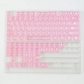 104+10 PC Crystal Pink White Legends Semitransparent Backlit Cool Keycaps Set Screen Printing for Cherry MX Mechanical Keyboard